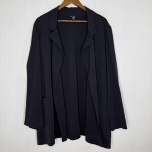 Athleta Blazer Womens 22 Black Eastbound Open Front Stretch Jacket Plus Workwear